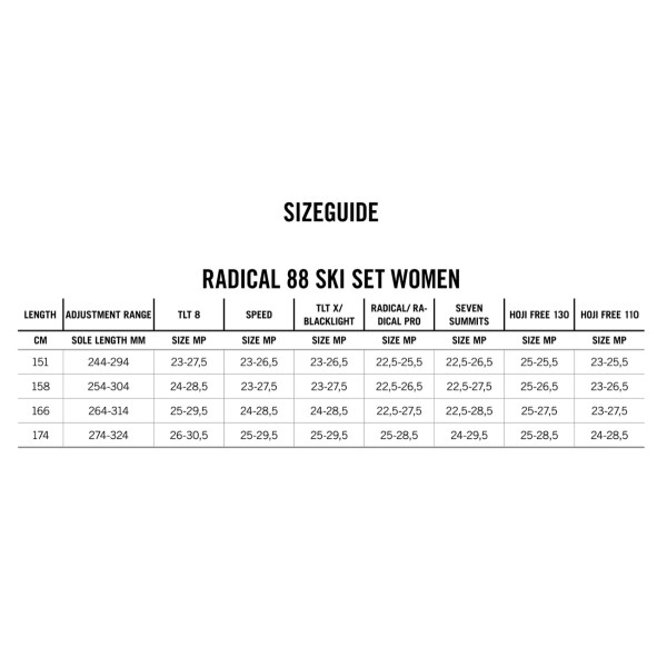 PACK DYNAFIT RADICAL 88 WOMAN + ST RADICAL + FOCA