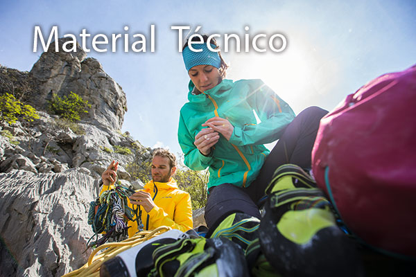 Material de técnico para la montaña. Tiendas, idratación, electrónica.